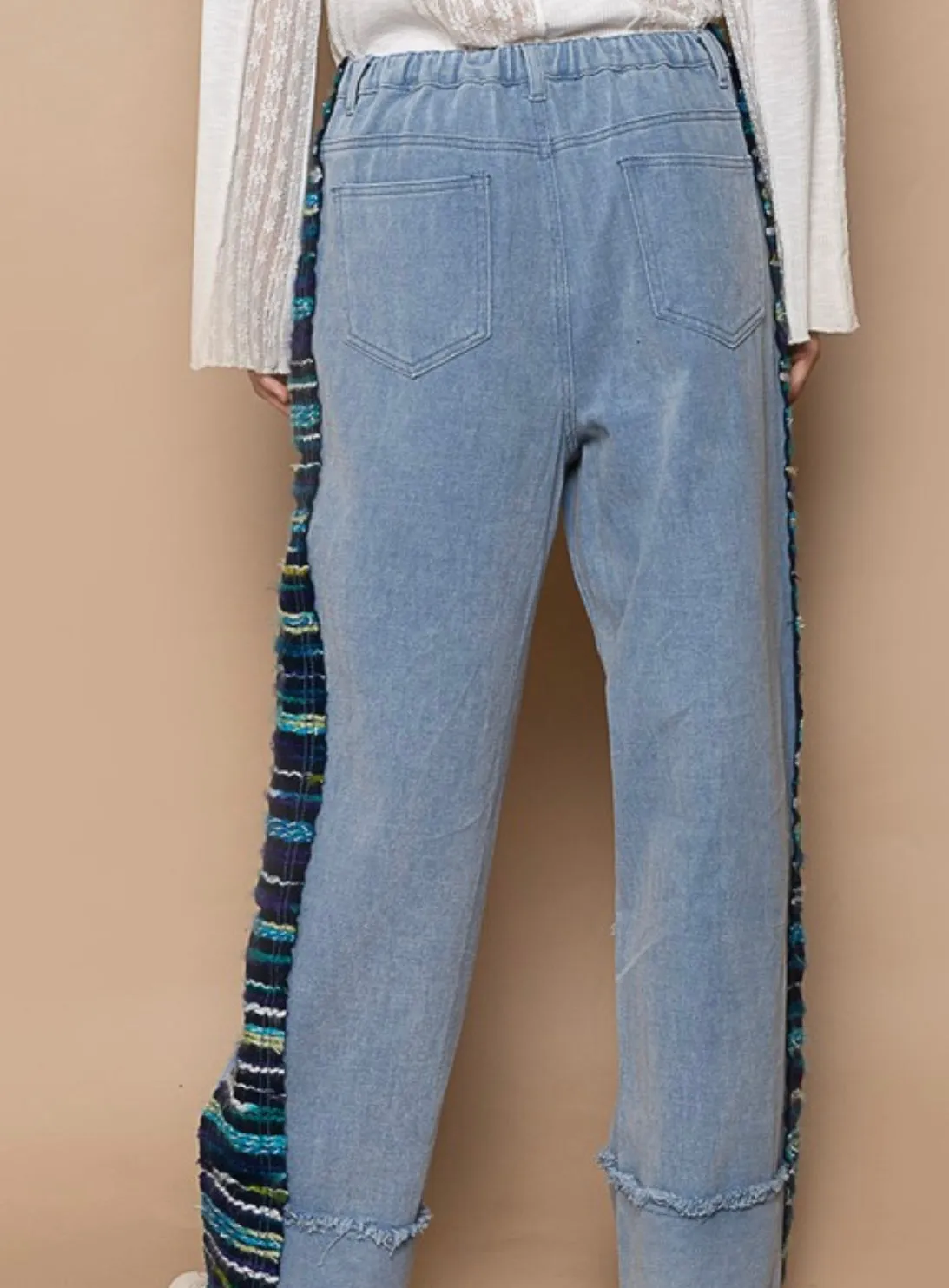 Denim Contrast Pants