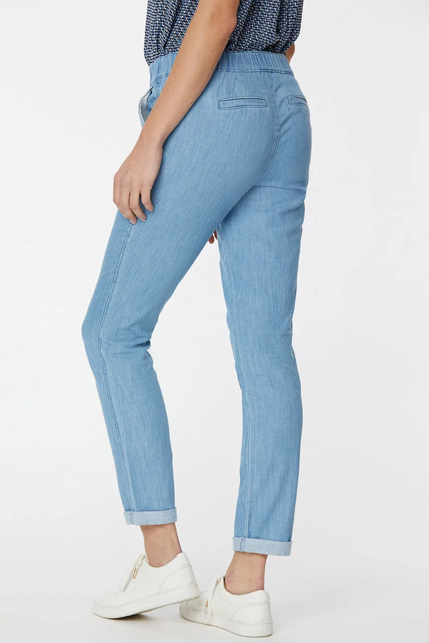 Drawstring Slim Jogger Ankle Light Blue Chambray | Light Stone
