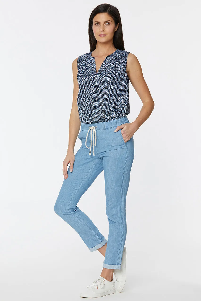 Drawstring Slim Jogger Ankle Light Blue Chambray | Light Stone