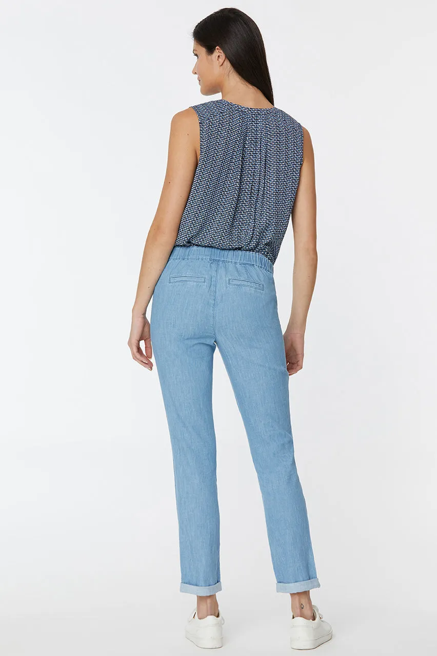 Drawstring Slim Jogger Ankle Light Blue Chambray | Light Stone