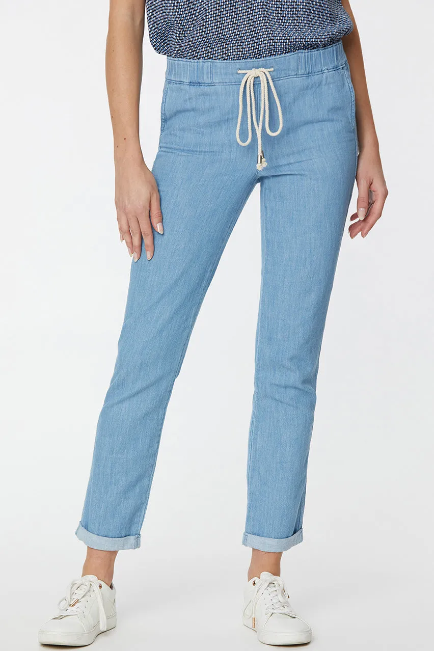 Drawstring Slim Jogger Ankle Light Blue Chambray | Light Stone