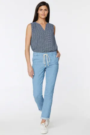 Drawstring Slim Jogger Ankle Light Blue Chambray | Light Stone