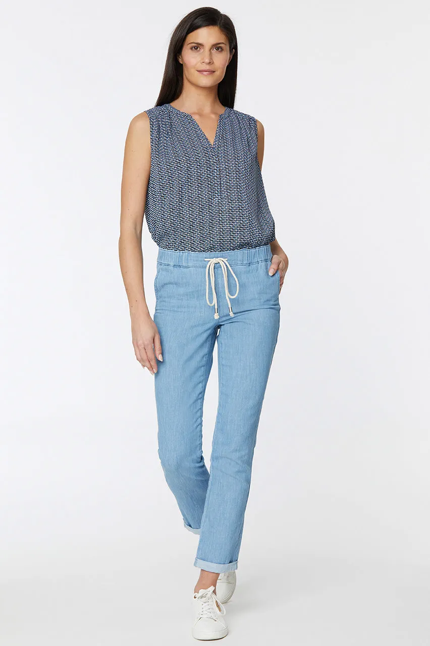 Drawstring Slim Jogger Ankle Light Blue Chambray | Light Stone