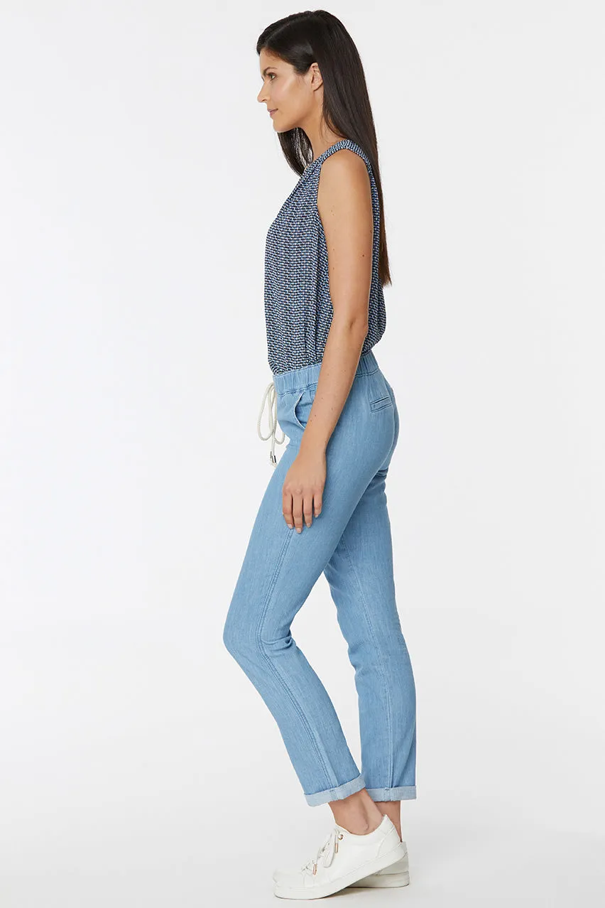 Drawstring Slim Jogger Ankle Light Blue Chambray | Light Stone