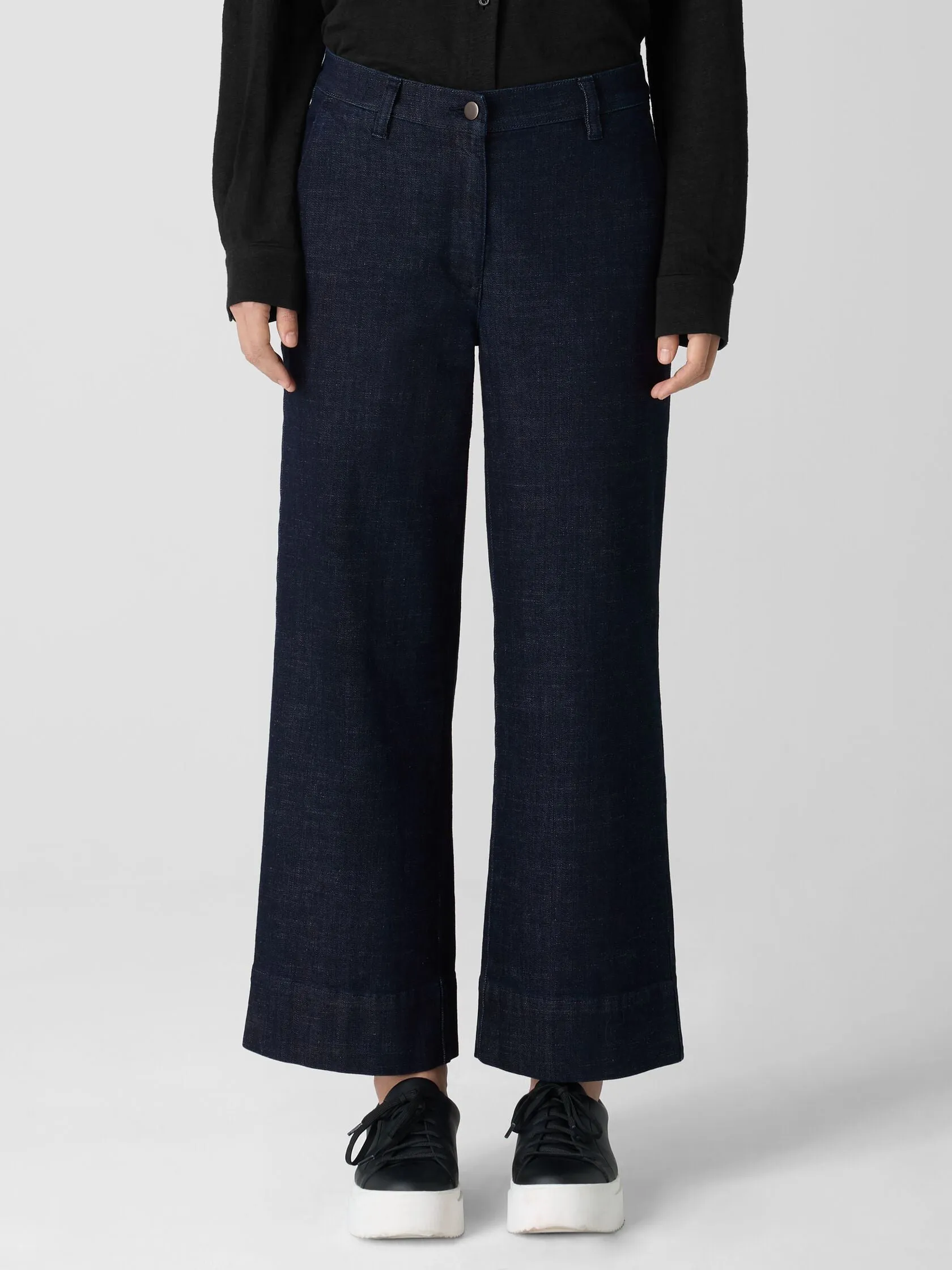 EILEEN FISHER - STRETCH WIDE-LEG JEAN