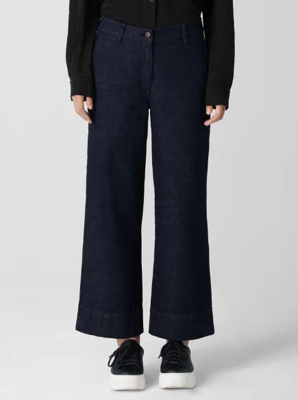 EILEEN FISHER - STRETCH WIDE-LEG JEAN