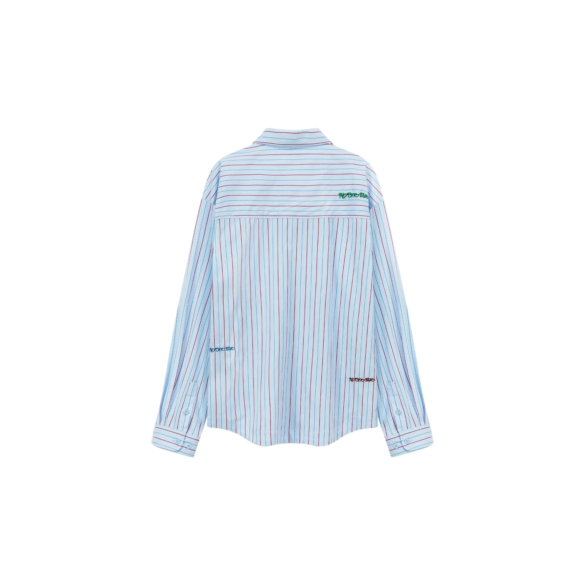 Embroidered Striped Basic Shirt