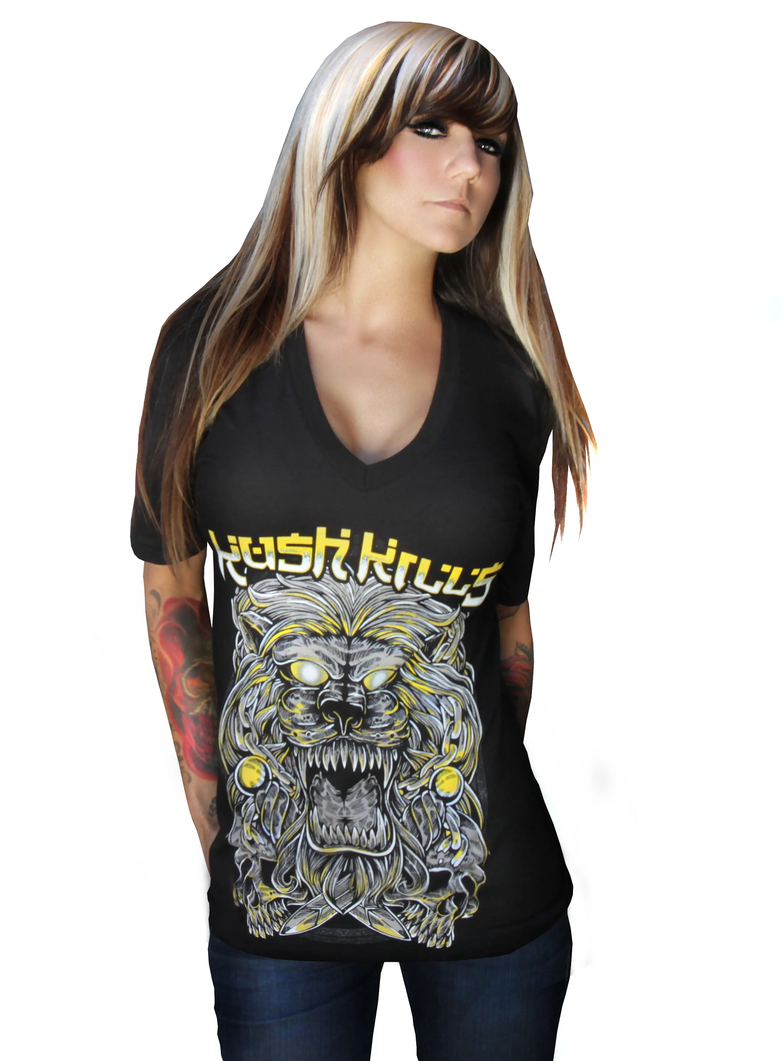 Eyes Of A Lion Ladies Vneck