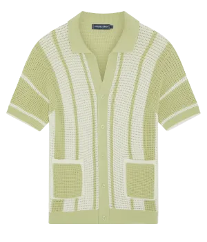Fabricio Crochet Cardigan Shirt in Pistachio
