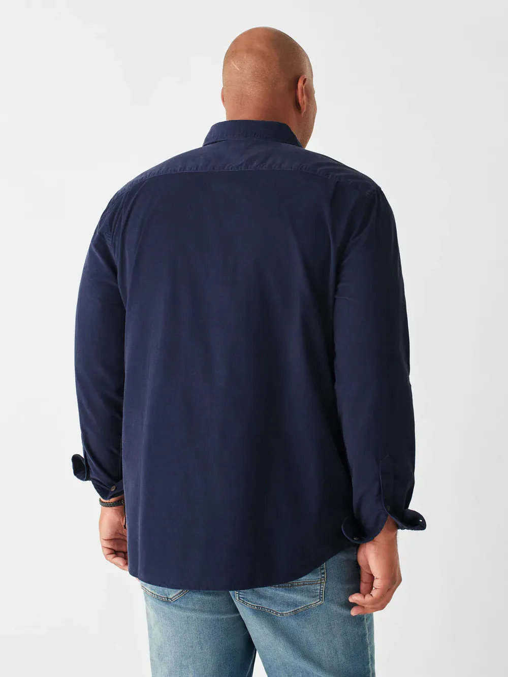 Faherty Stretch Corduroy Shirt in Navy