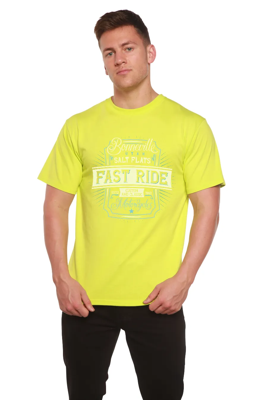 Fast Ride Men's Bamboo Viscose/Organic Cotton Short Sleeve Graphic T-Shirt