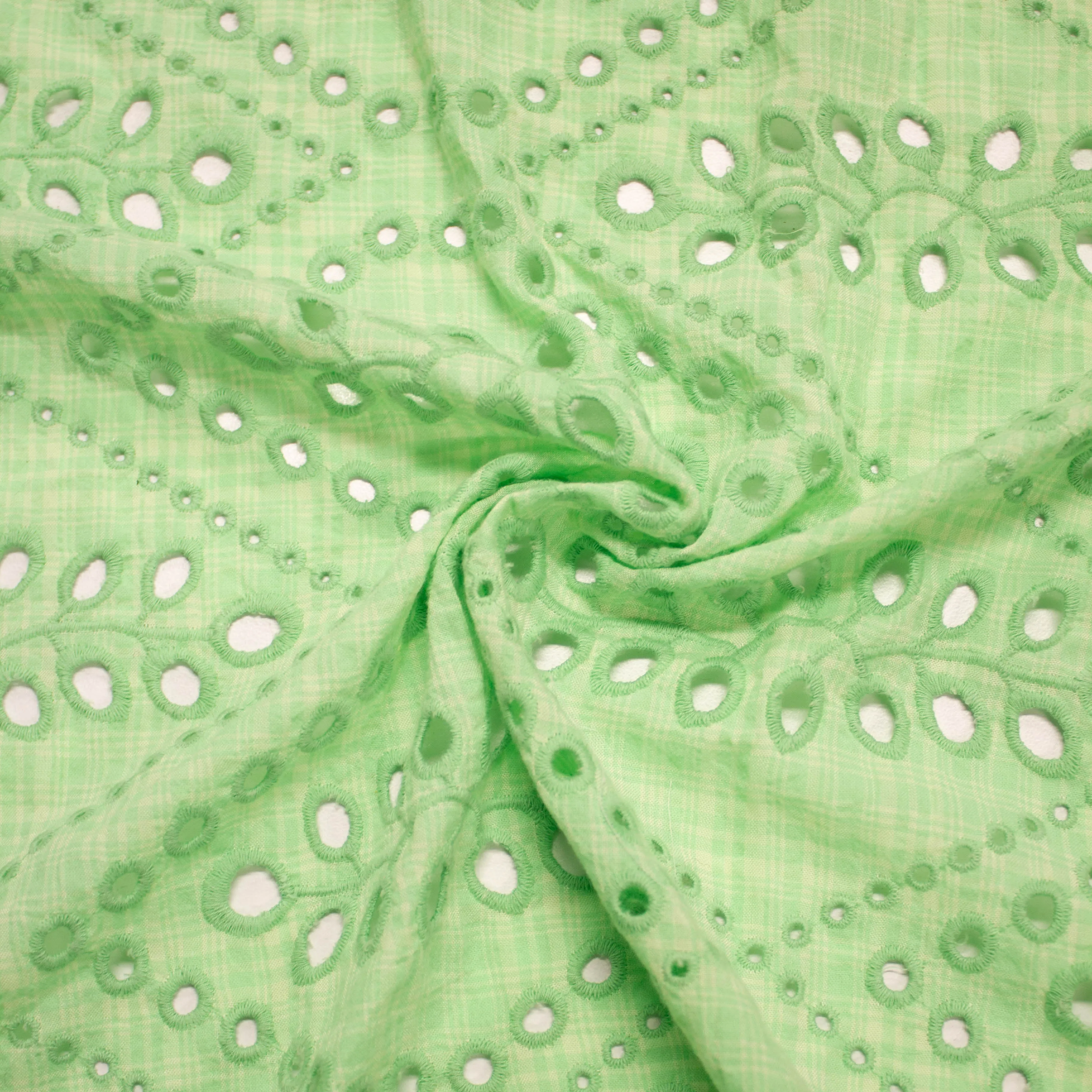 Ferys Green Floral Embroidered Cotton - ONLINE EXCLUSIVE -