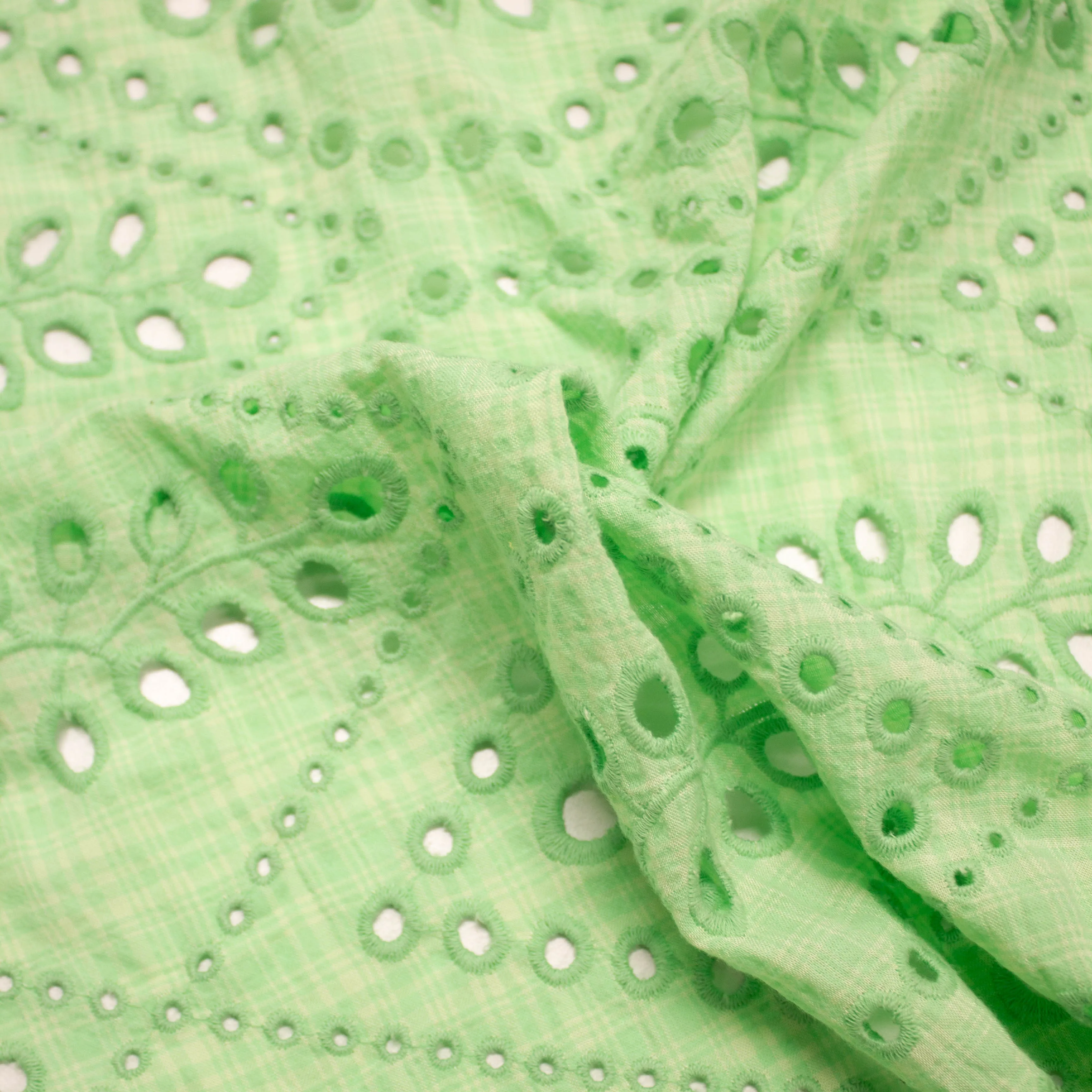 Ferys Green Floral Embroidered Cotton - ONLINE EXCLUSIVE -