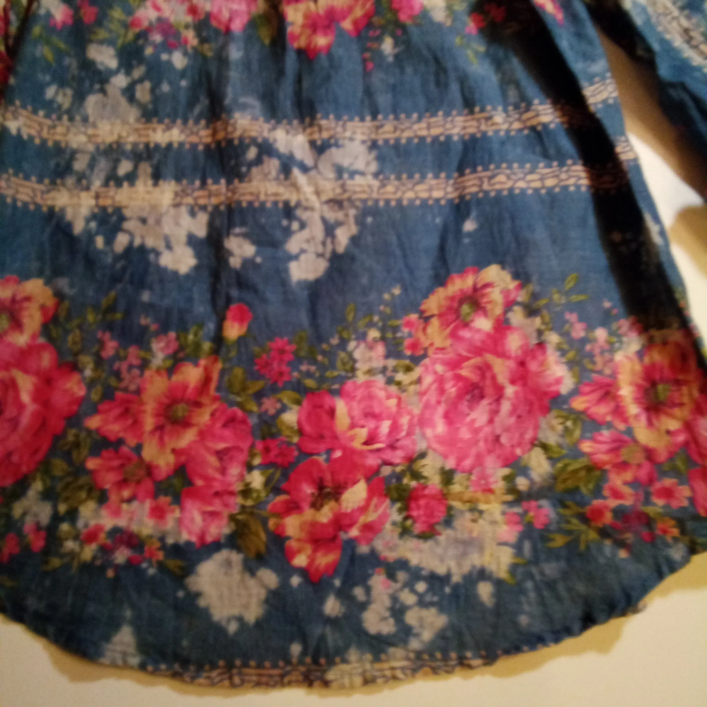 Floral Mandarin Vneck Button Front Shirt  | Vintage Goa