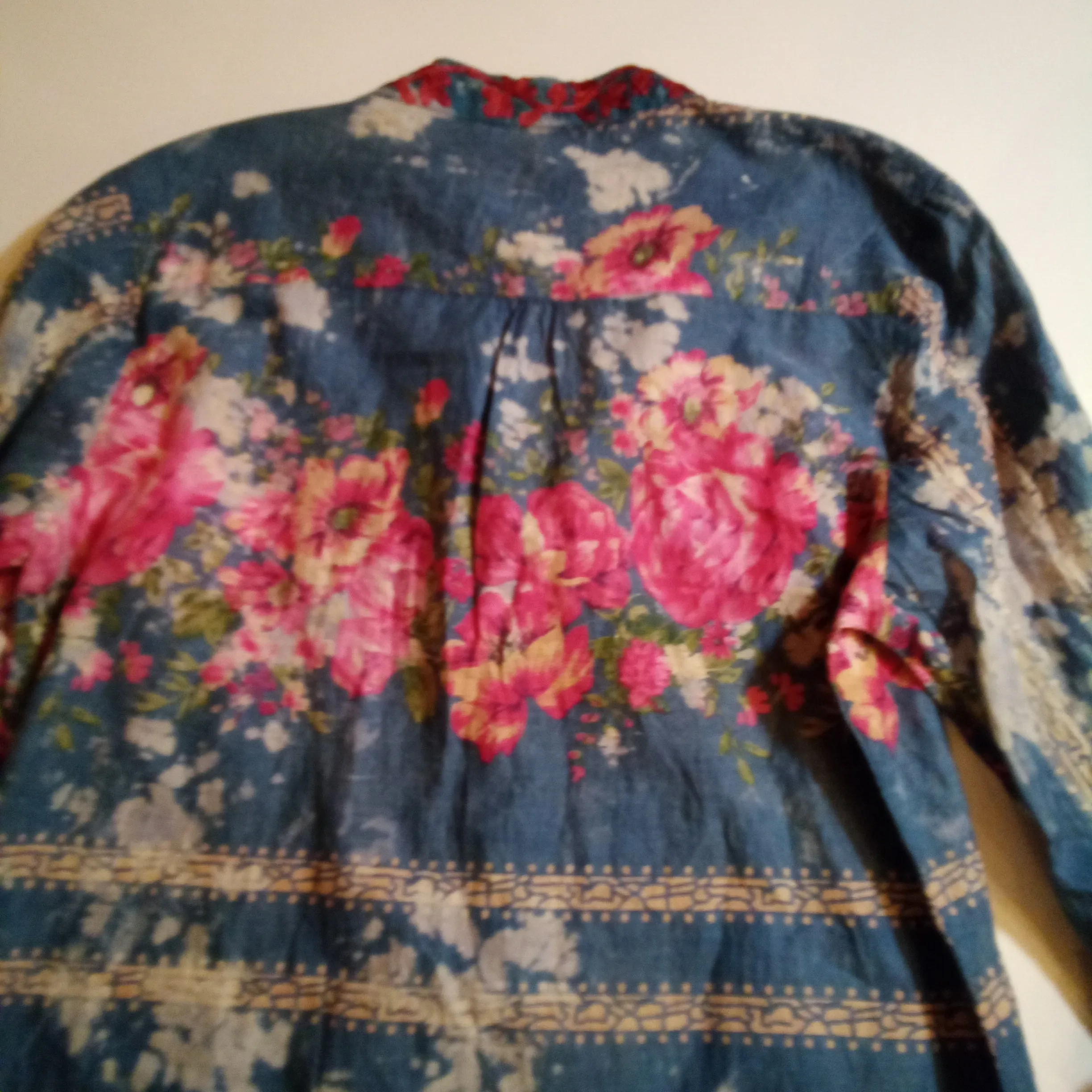 Floral Mandarin Vneck Button Front Shirt  | Vintage Goa