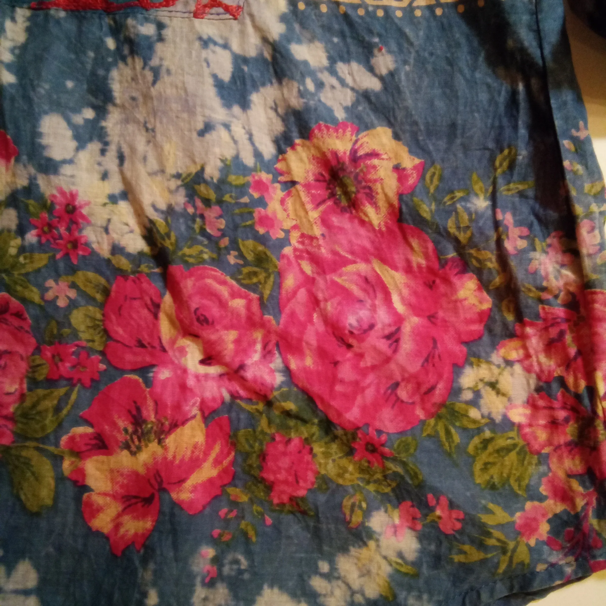 Floral Mandarin Vneck Button Front Shirt  | Vintage Goa