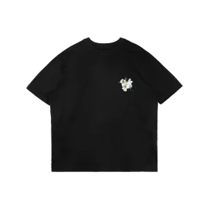 Floral Pattern Loose Fit T-shirt Black