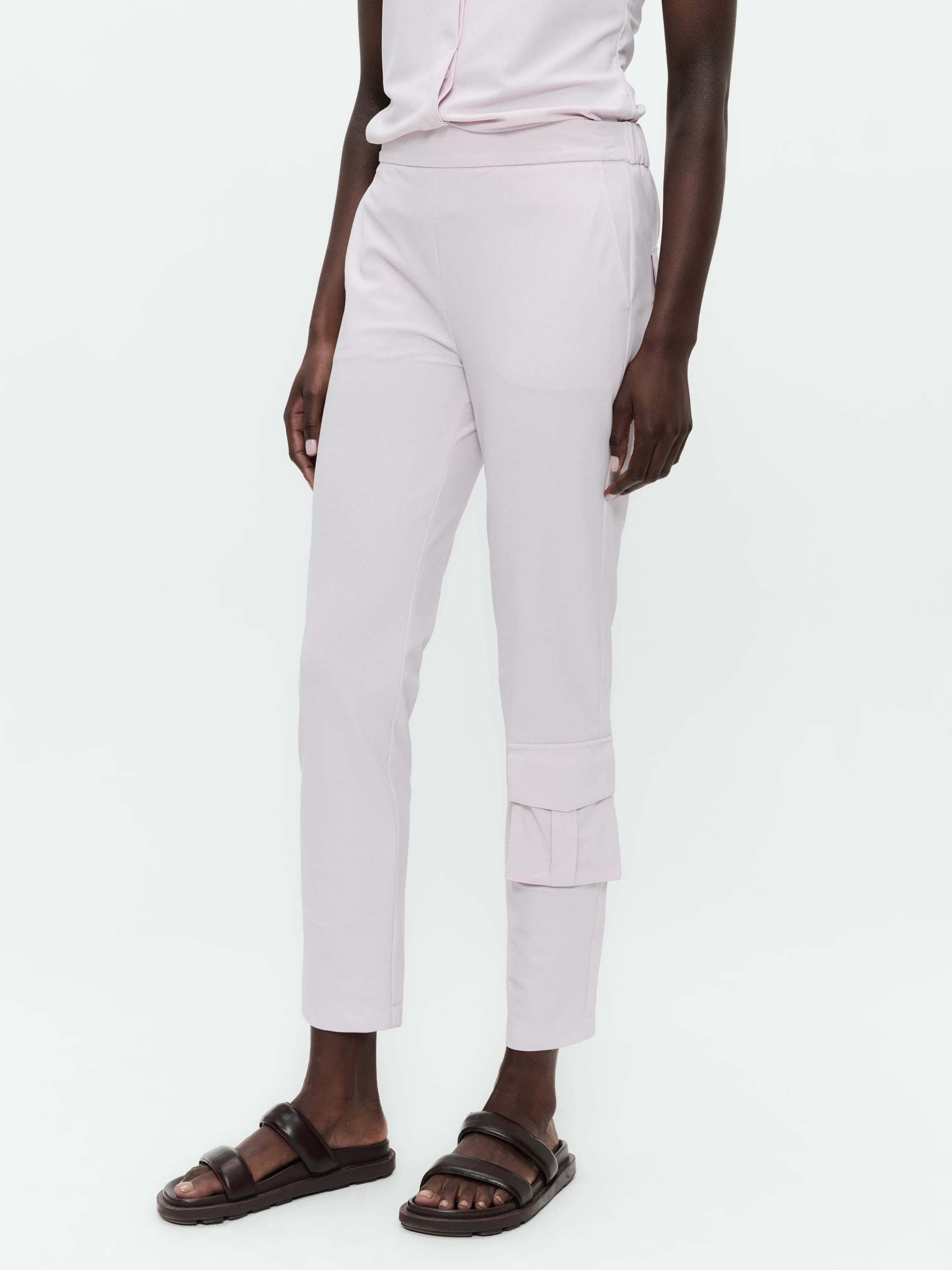 FreyN  structure technical jersey pants | Light Pudra