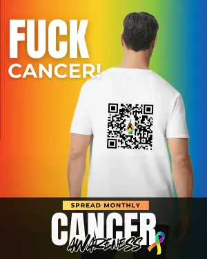 Fuck Cancer V-Neck QR Code