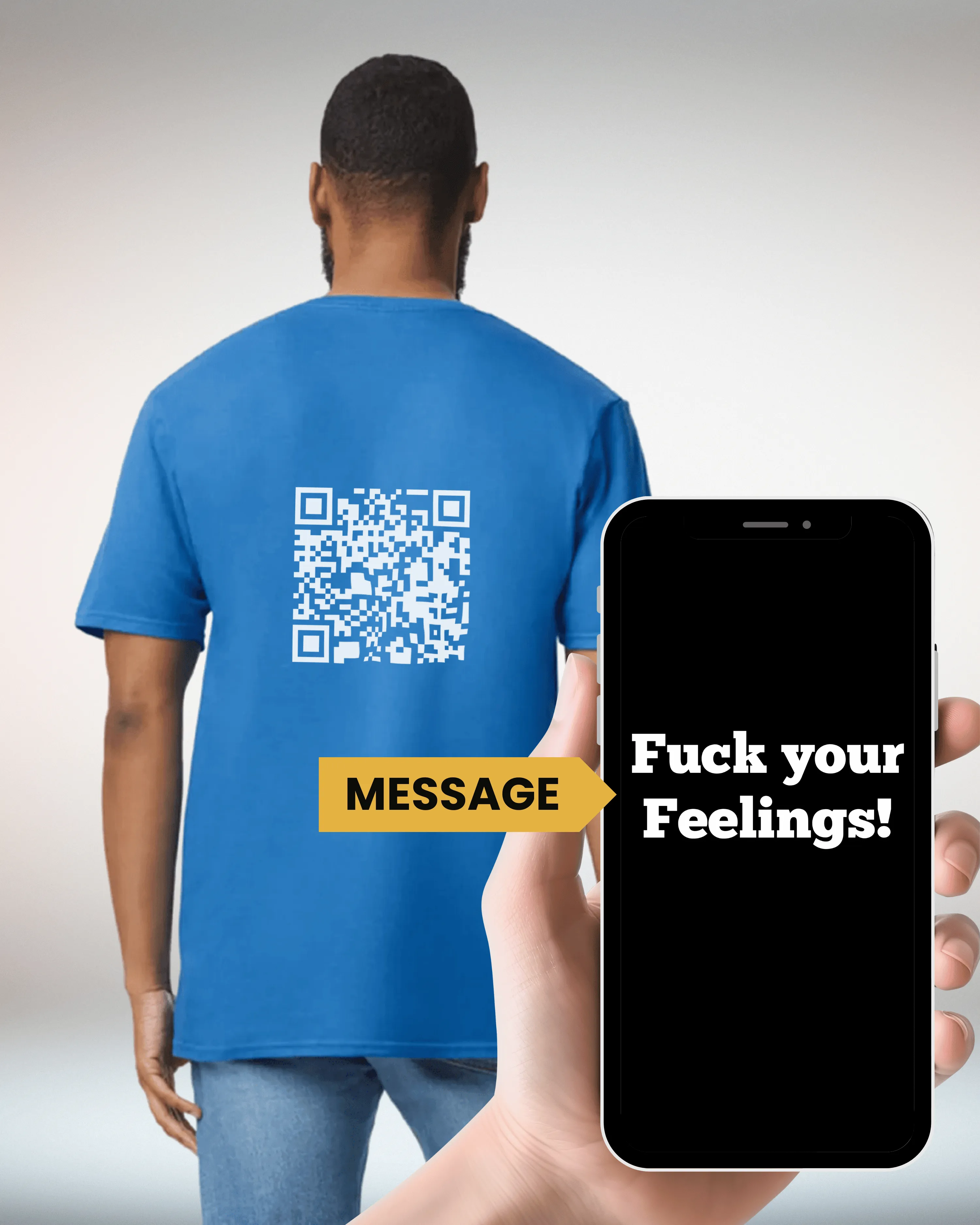 Fuck Your Feelings V-Neck QR Code
