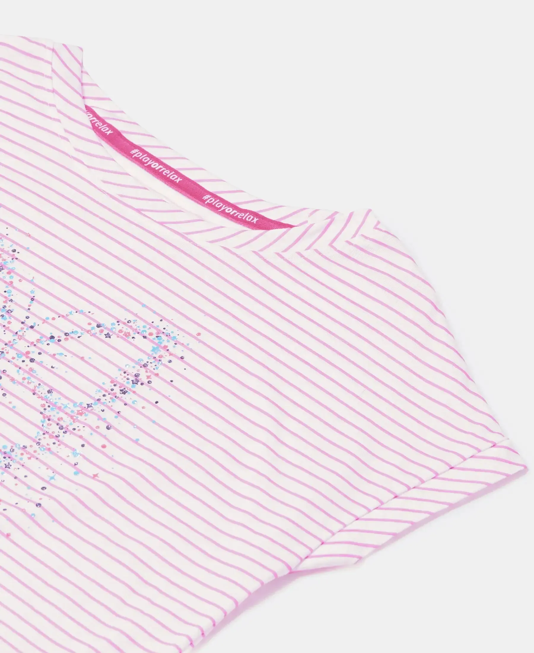 Girl's Super Combed Cotton Printed Short Sleeve T-Shirt - White Printed