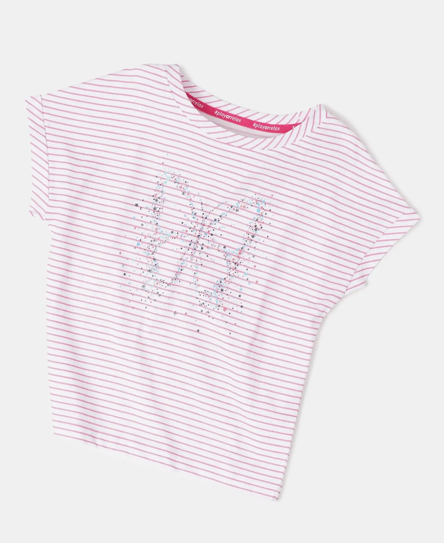 Girl's Super Combed Cotton Printed Short Sleeve T-Shirt - White Printed