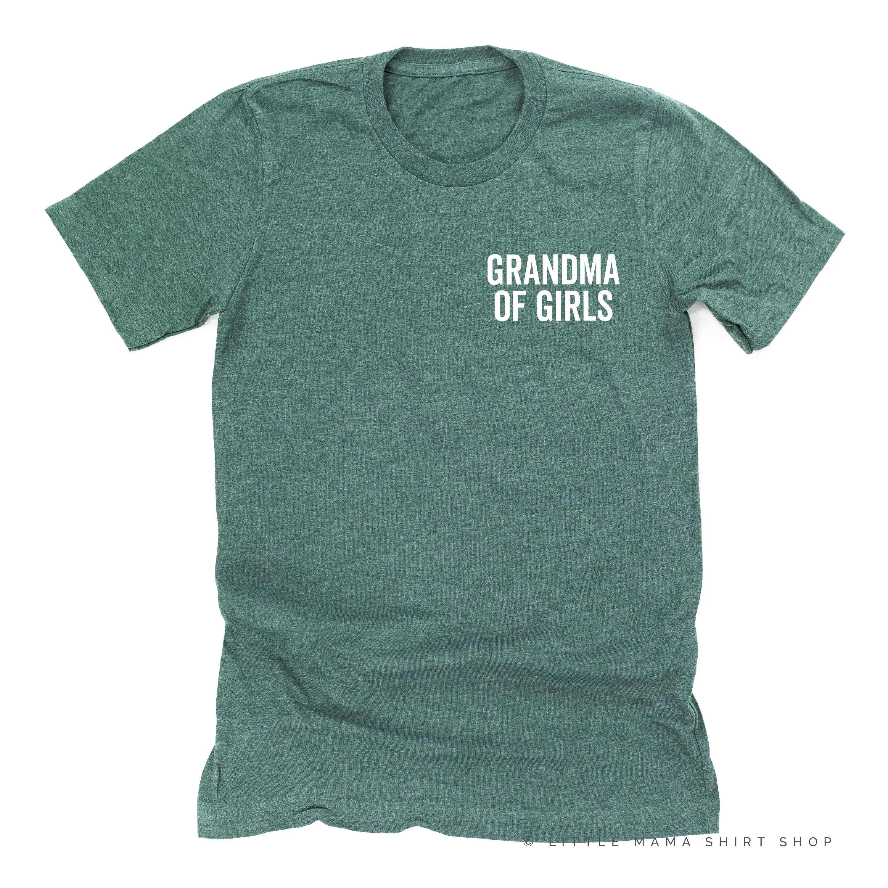 GRANDMA OF GIRLS - BLOCK FONT POCKET SIZE - Unisex Tee