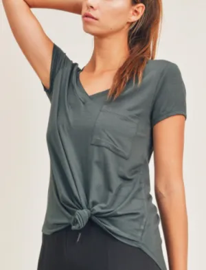 Green Vneck Pocket Shirt
