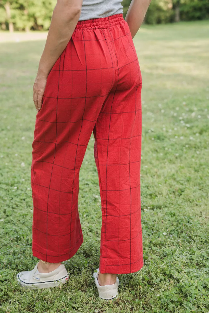 Handwoven Cotton Katie Set in Red - XS, L and XXL Left