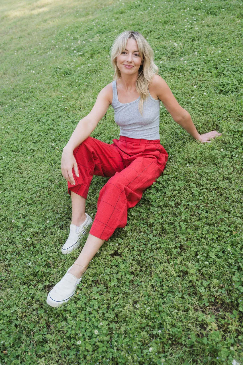 Handwoven Cotton Katie Set in Red - XS, L and XXL Left