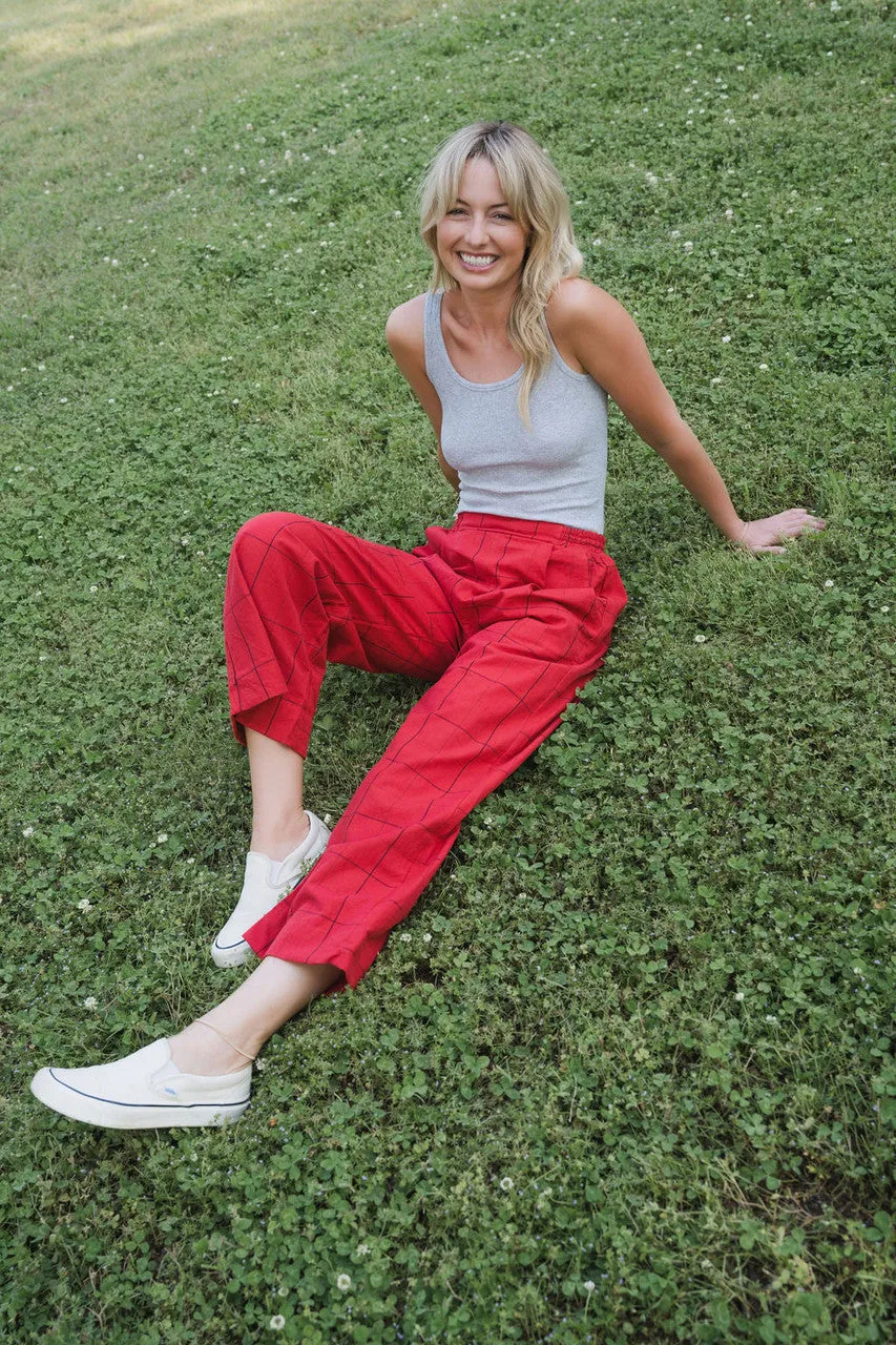 Handwoven Cotton Katie Set in Red - XS, L and XXL Left