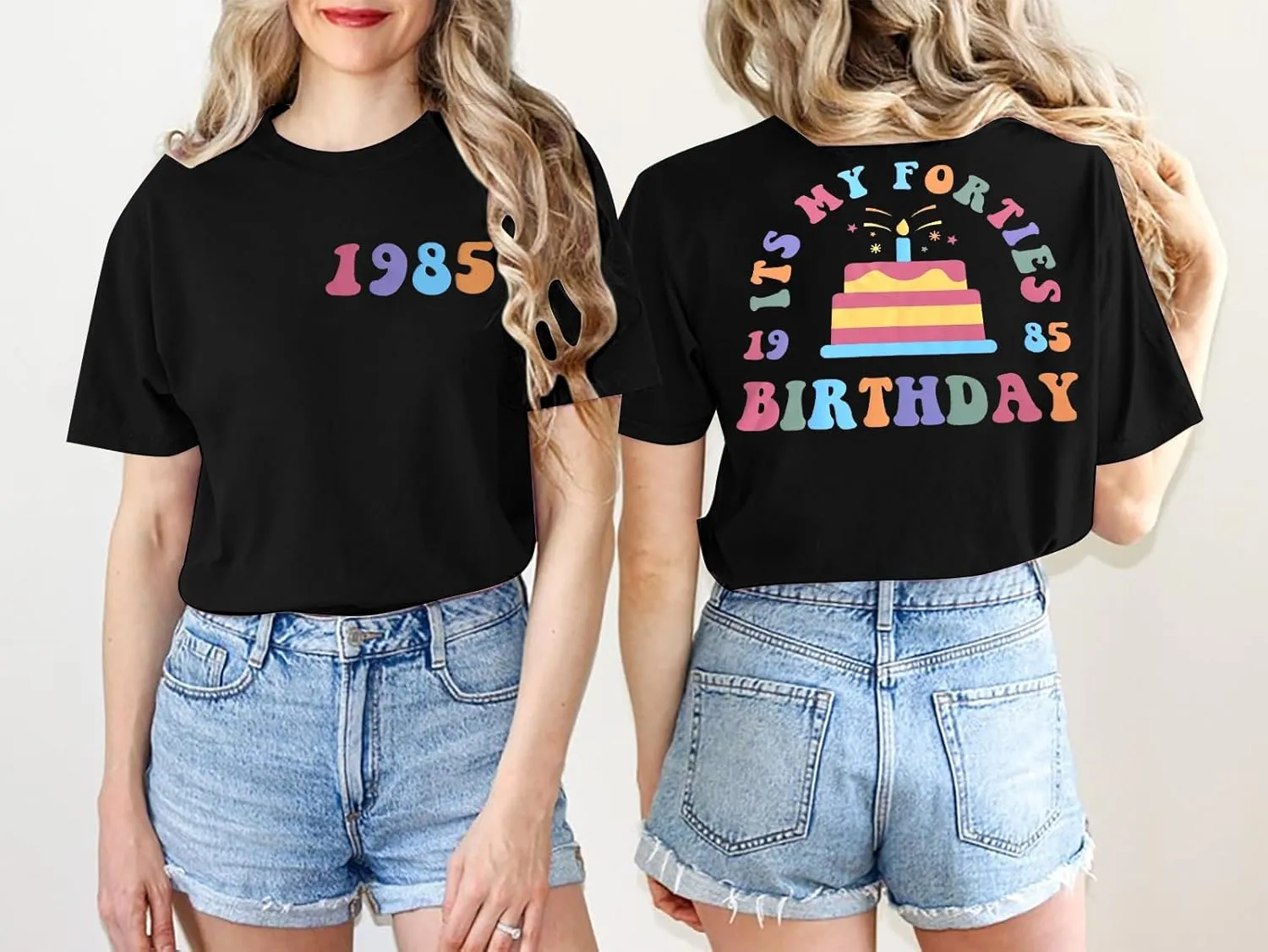 Happy Birthday Shirts for Women It's My 40th Birthday Shirt Vintage 1985 Shirt Short Sleeve Graphic Tee