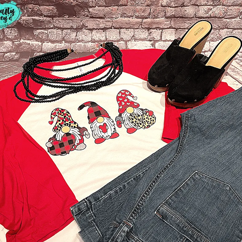 Heart Love Plaid Cheetah  Gnomes Valentine's