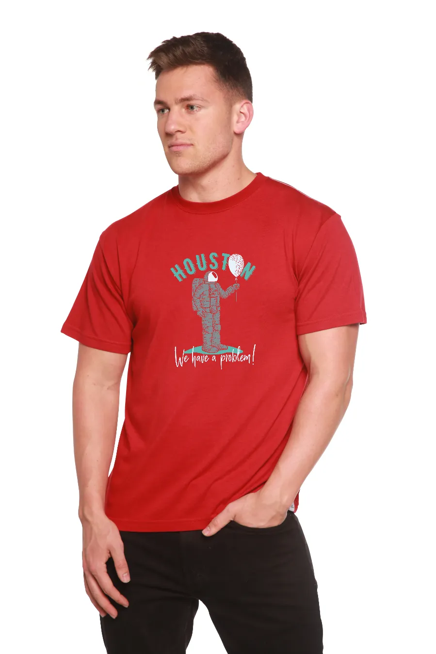 HOUSTON Men's Bamboo Viscose/Organic Cotton Short Sleeve Graphic T-Shirt