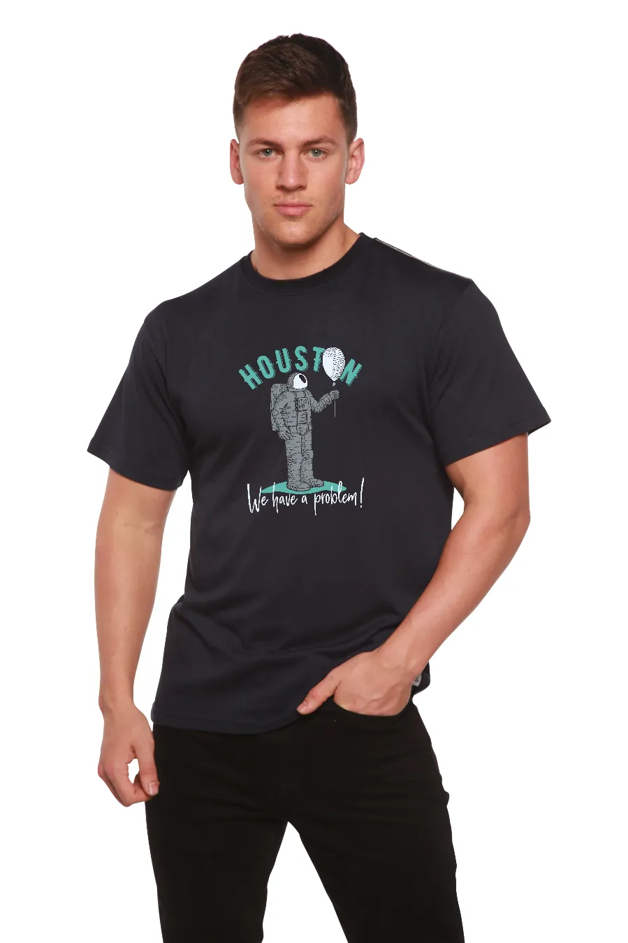 HOUSTON Men's Bamboo Viscose/Organic Cotton Short Sleeve Graphic T-Shirt
