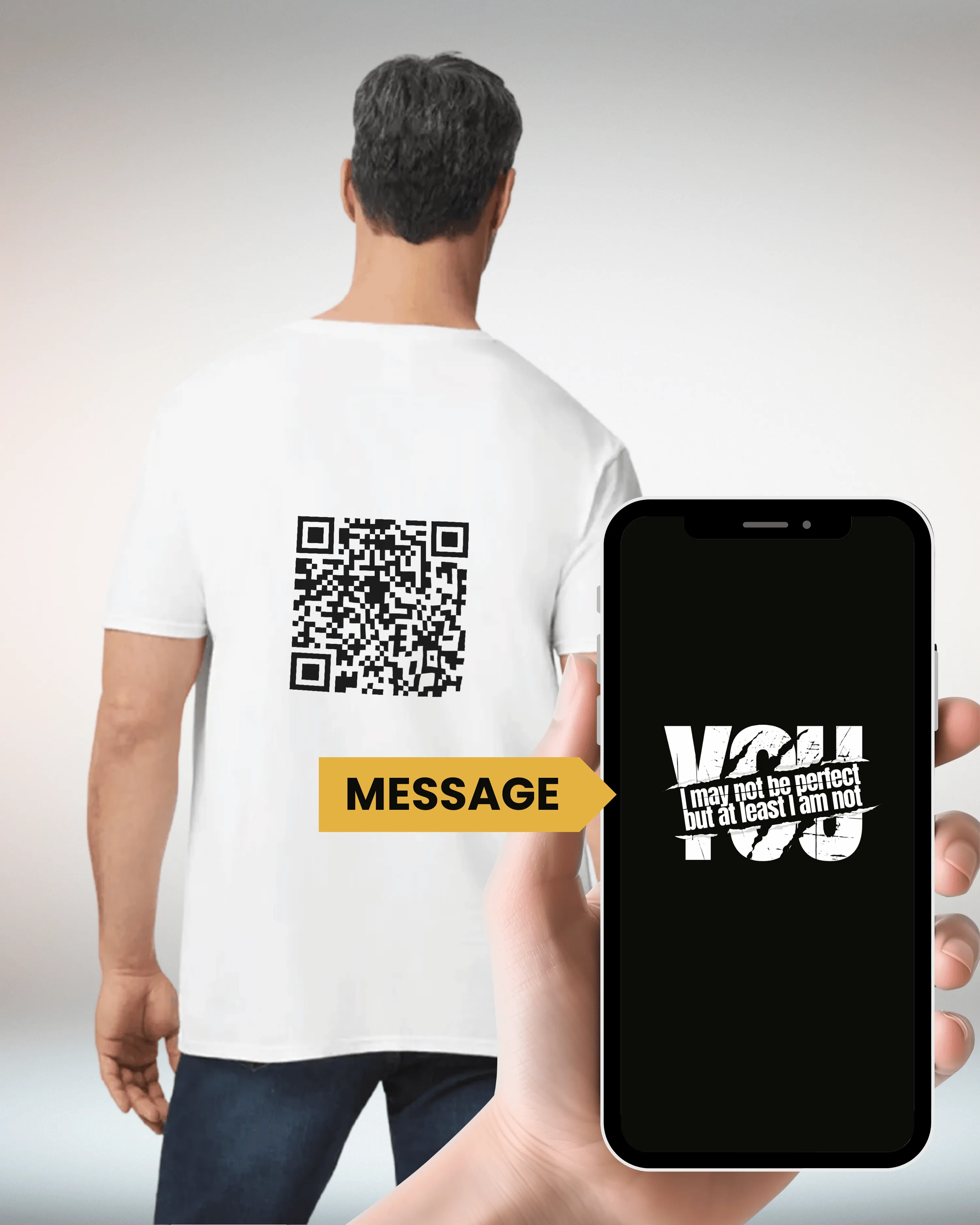 I am not YOU V-Neck QR Code