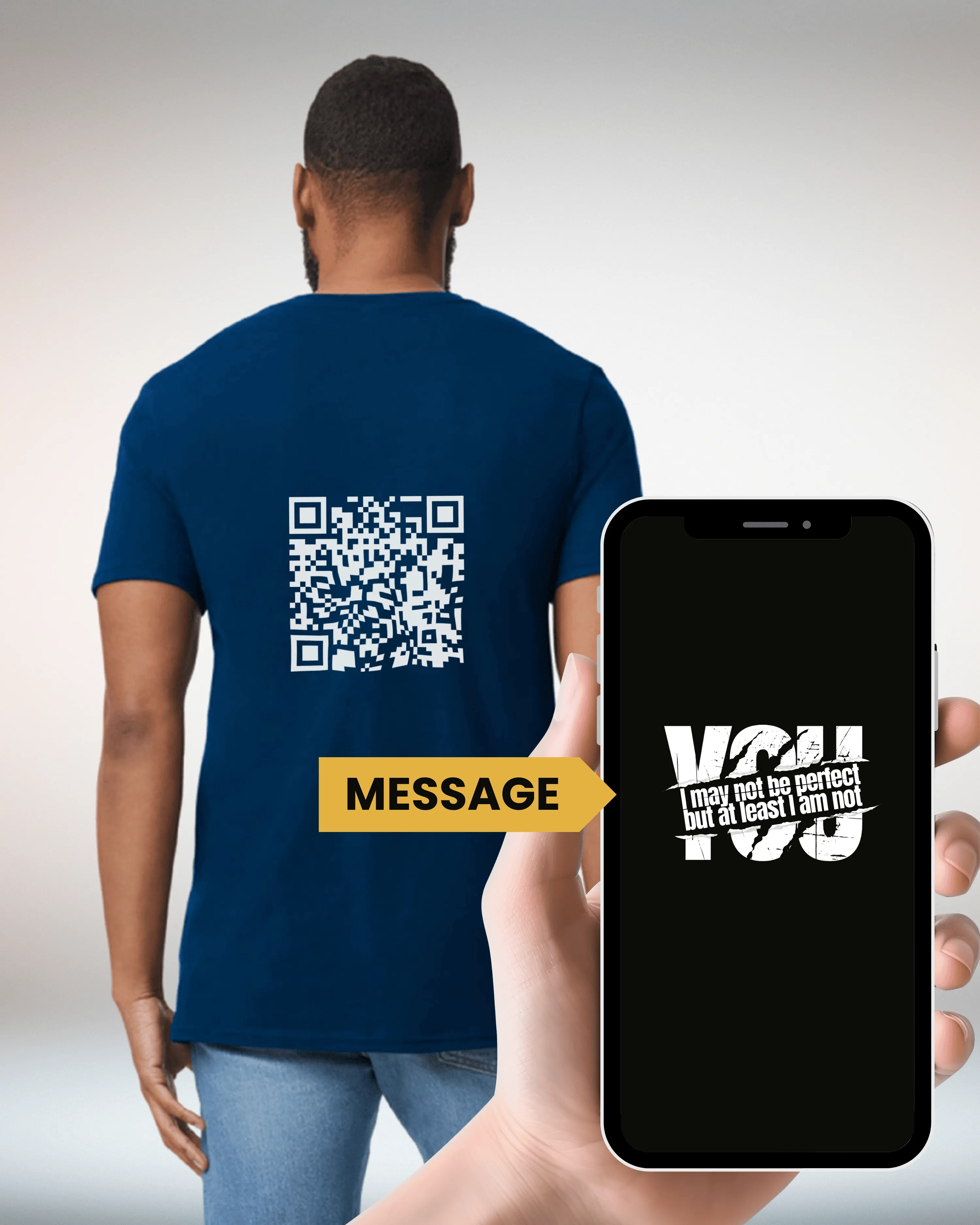 I am not YOU V-Neck QR Code