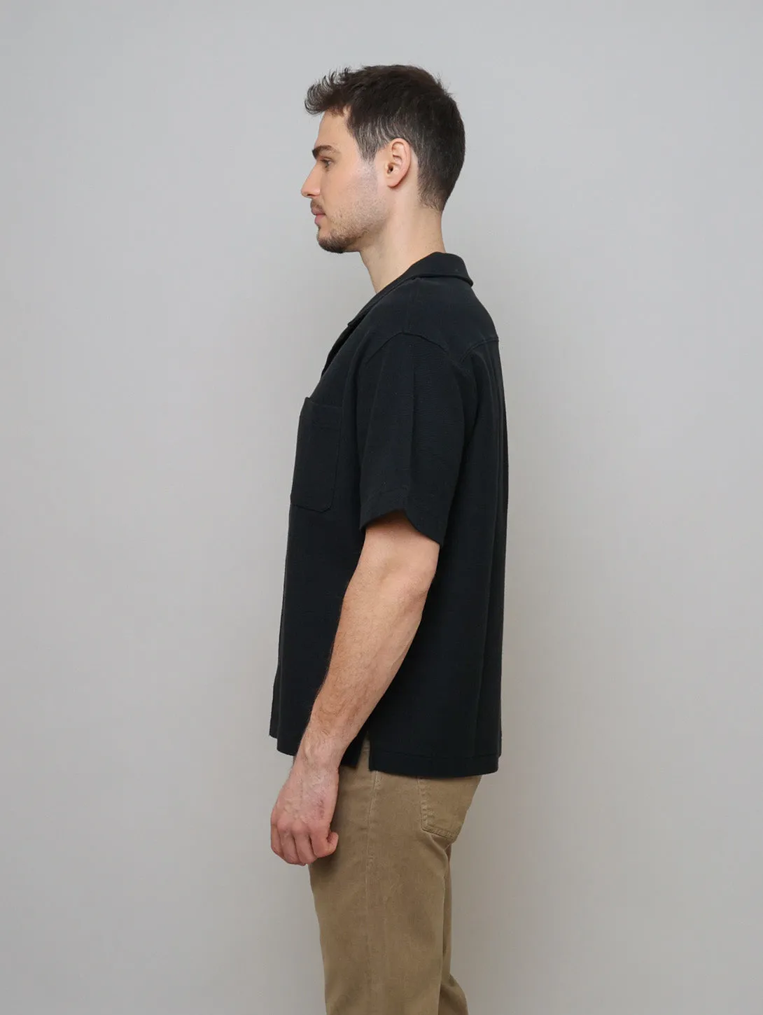 Jacquard Relaxed Shirt - Black