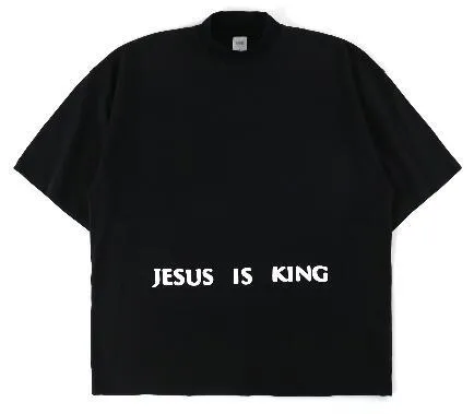 Jesus Mural Print Black T-shirts