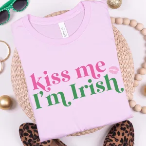 Kiss Me I'm Irish Pink and Green Tee