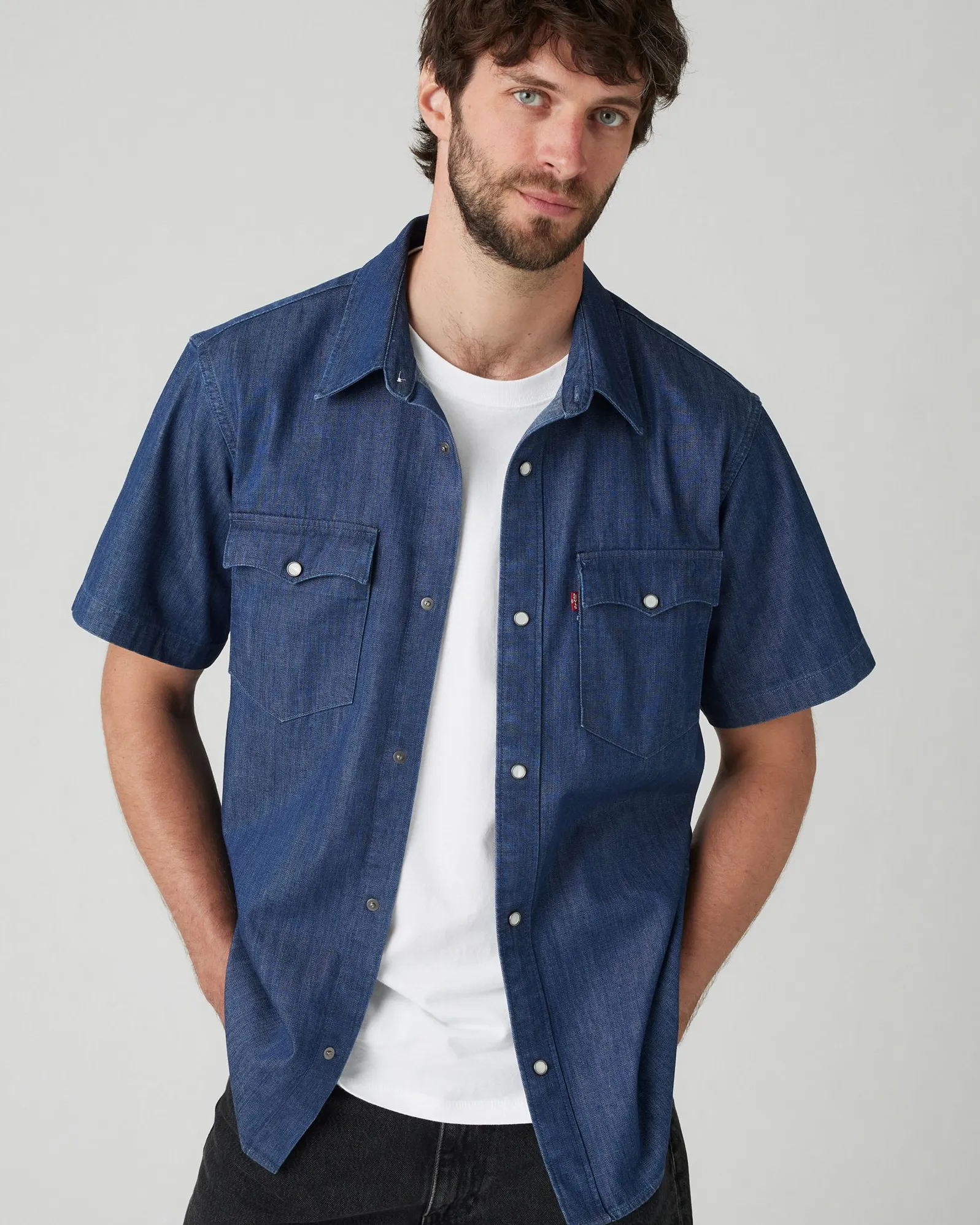 Levi's® S/S Relaxed Fit Western Denim Shirt - Olsen Dark Wash