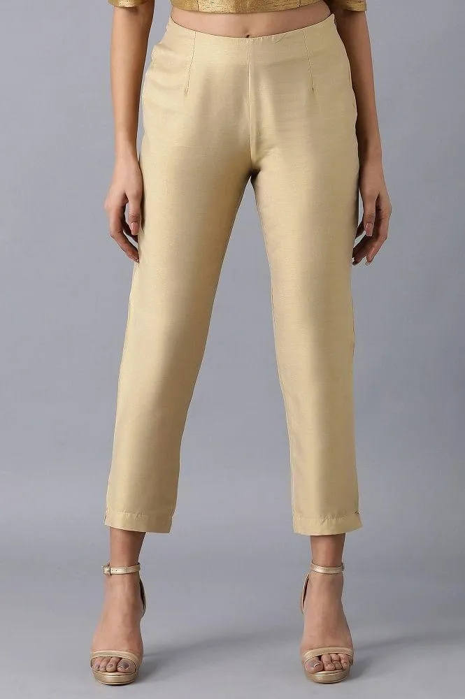Light Gold Solid Pants