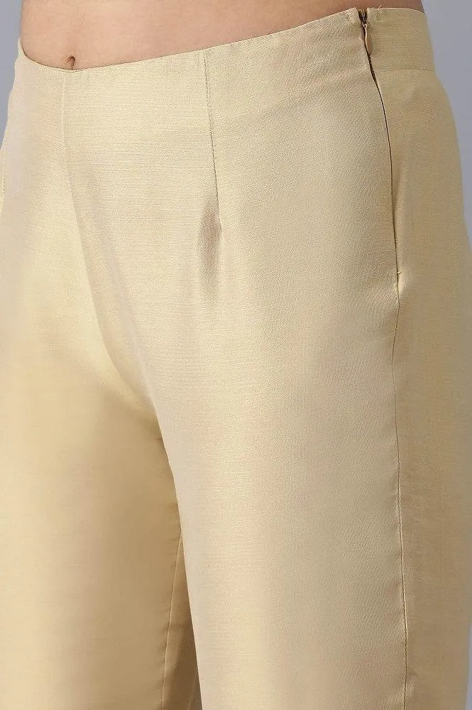Light Gold Solid Pants