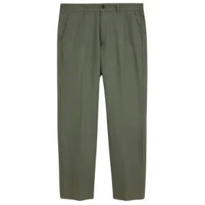 LINEN BLEND RELAXED PANTS OLIVE