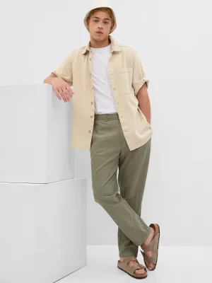 Linen-Cotton Easy Pants