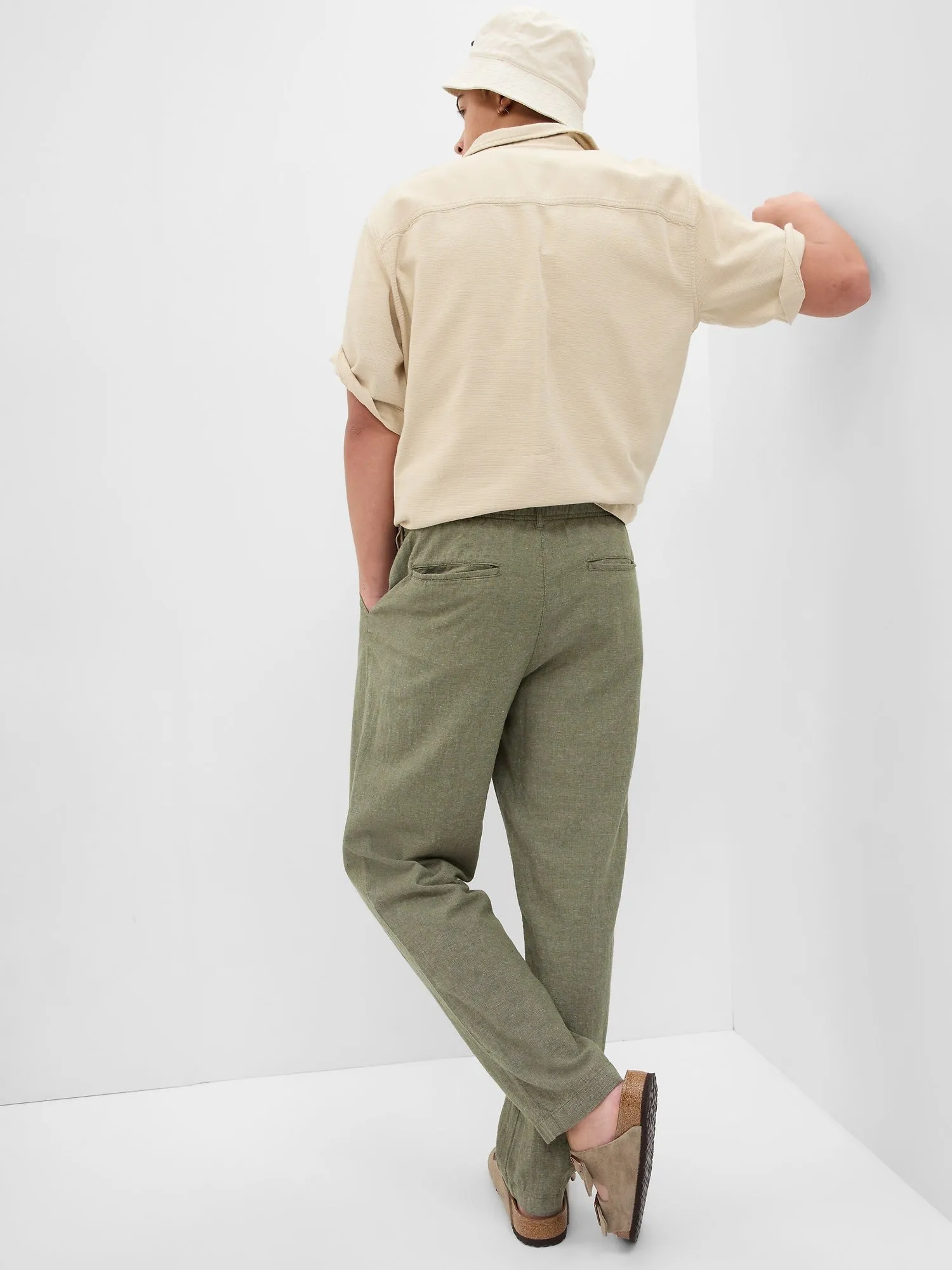 Linen-Cotton Easy Pants