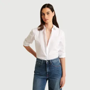 Long Sleeve Cotton Relaxed Shirt (White)