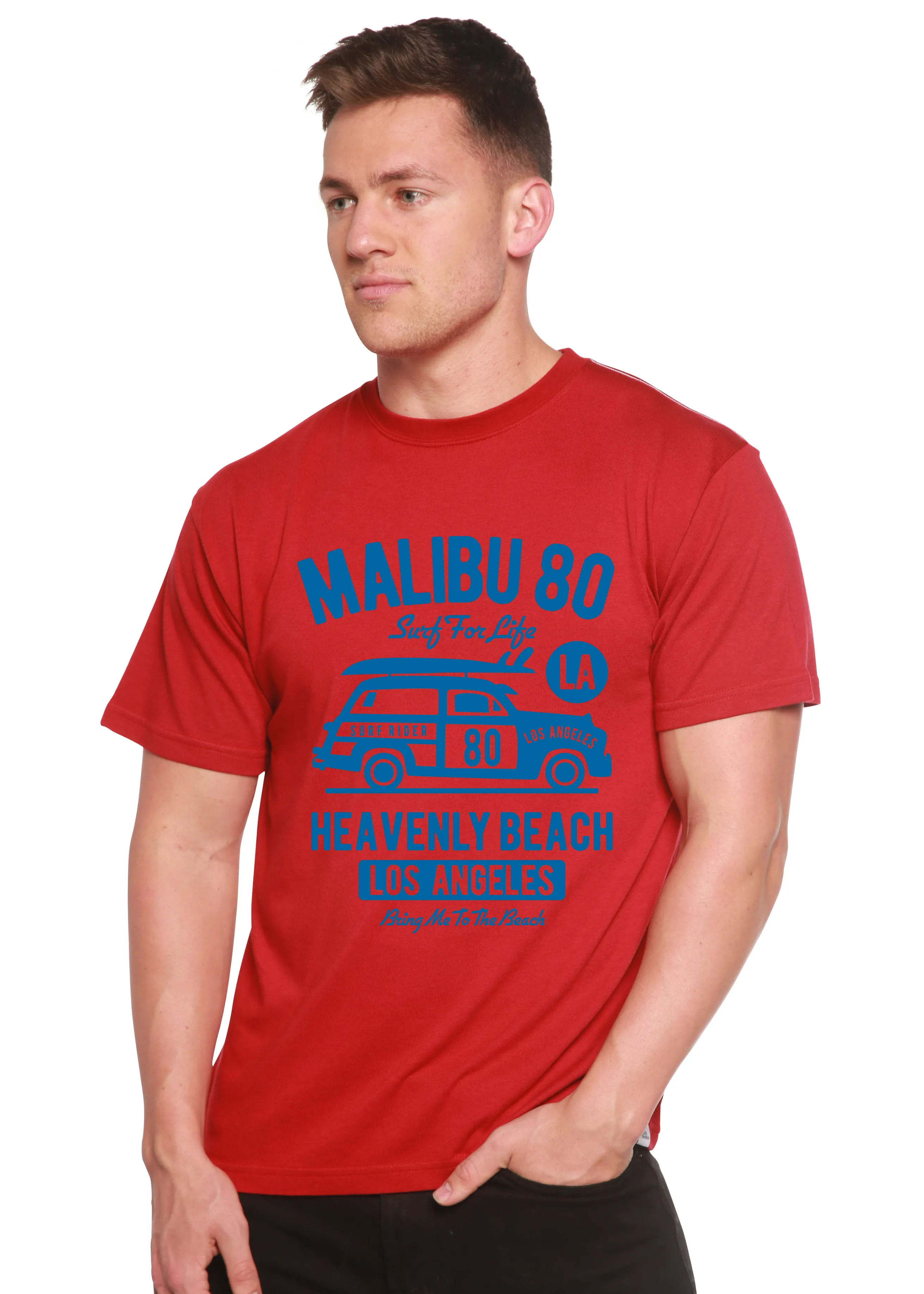 Malibu 80 Men's Bamboo Viscose/Organic Cotton Short Sleeve Graphic T-Shirt