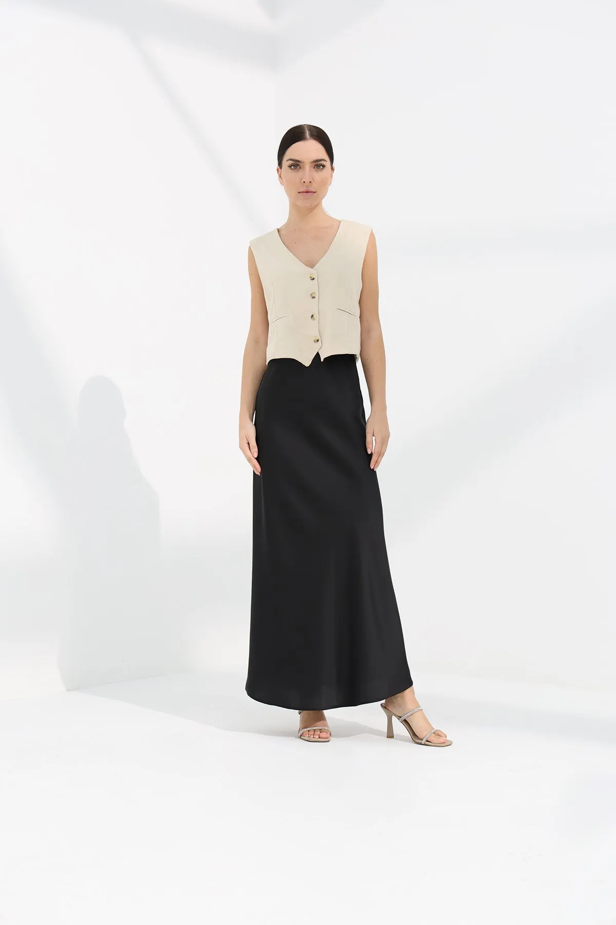 Maxi Slip Skirt - Black