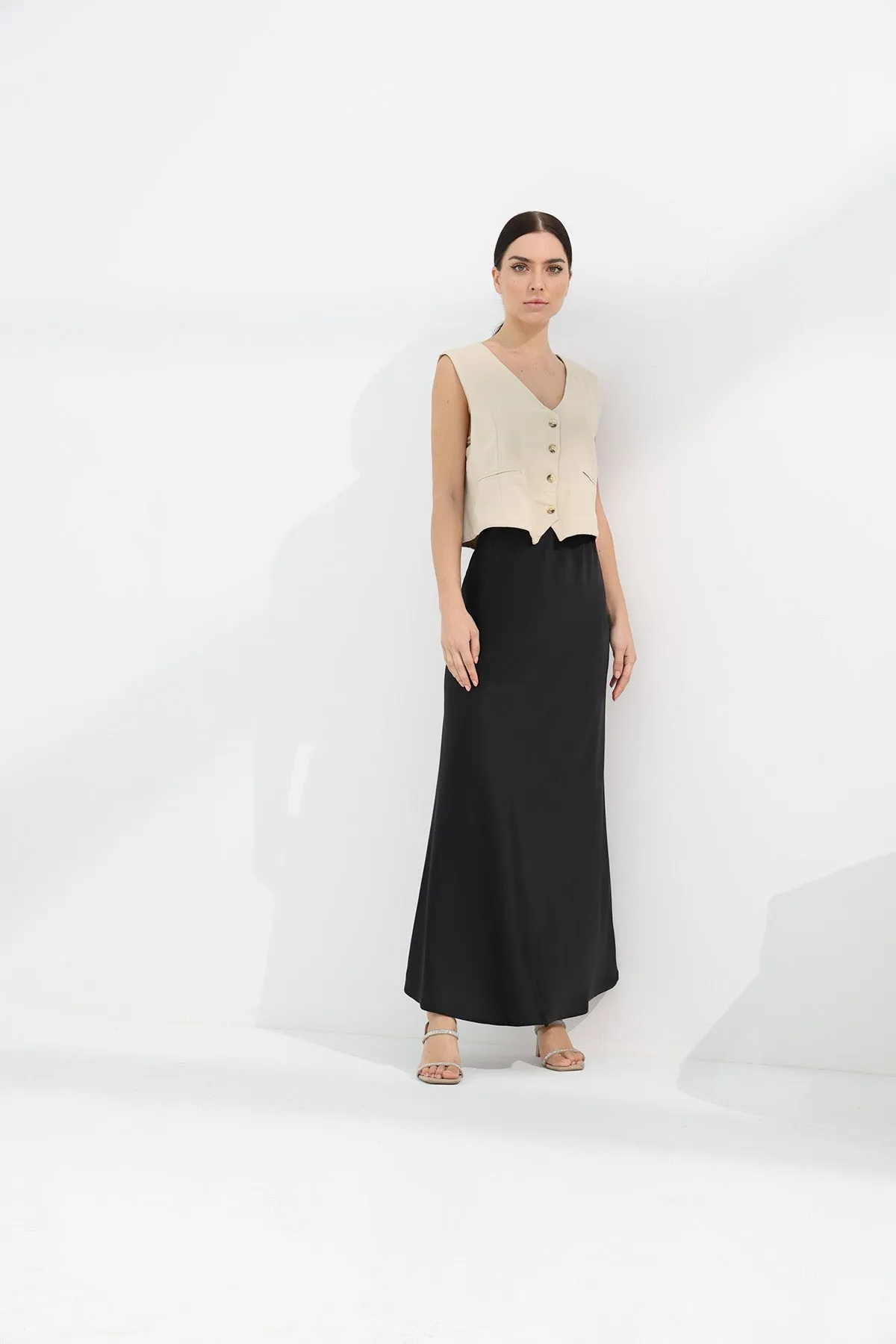 Maxi Slip Skirt - Black